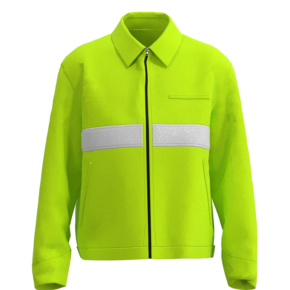 "Durable custom workwear uniform with embroidered company logo, button-up shirt, and matching pants."